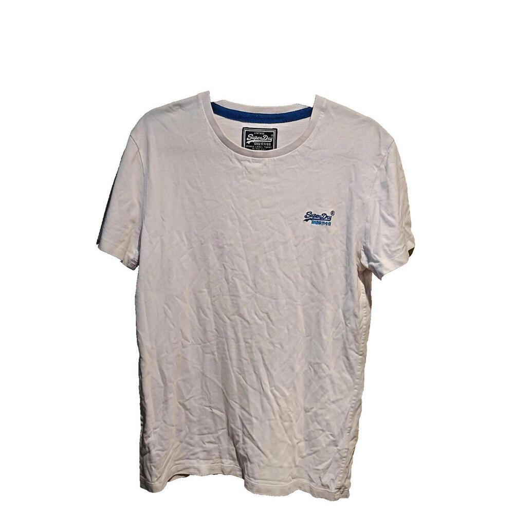 Superdry T-Shirt Men M White Short Sleeve Logo Casual M8